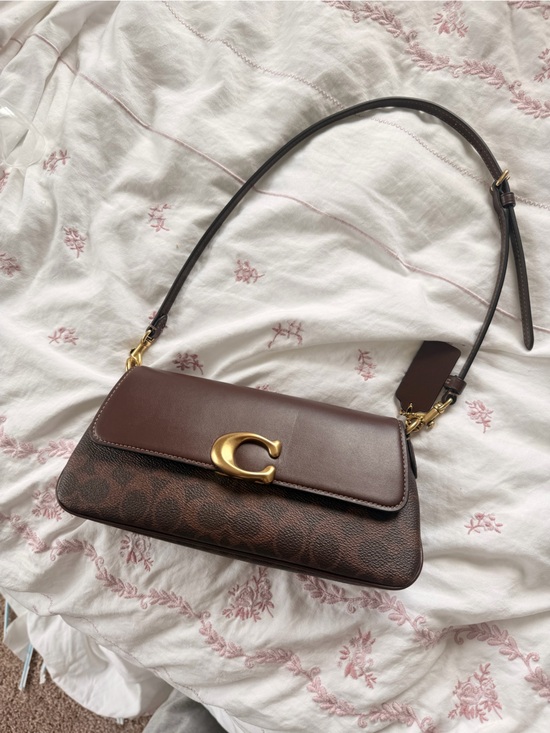 Coach Handbags - Coach Brown Signature Canvas and Leather Crossbody with Gold Hardware
